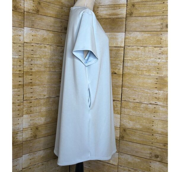 MEMBERS MARK SANDWASHED SCUBA SOLID CREWNECK CASUAL EVERYDAY T-SHIRT DRESS XL - Picture 2 of 3